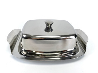 Масленка из нержавеющей стали с крышкой 19,7х13,5х6 см