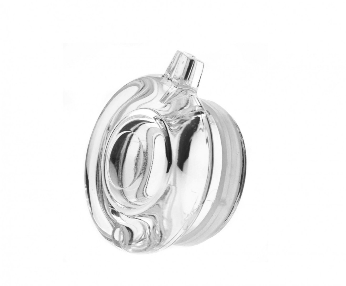 Чайник-соусник из акрила круглый прозрачный с крышкой 150 мл 4,8х11,7 см