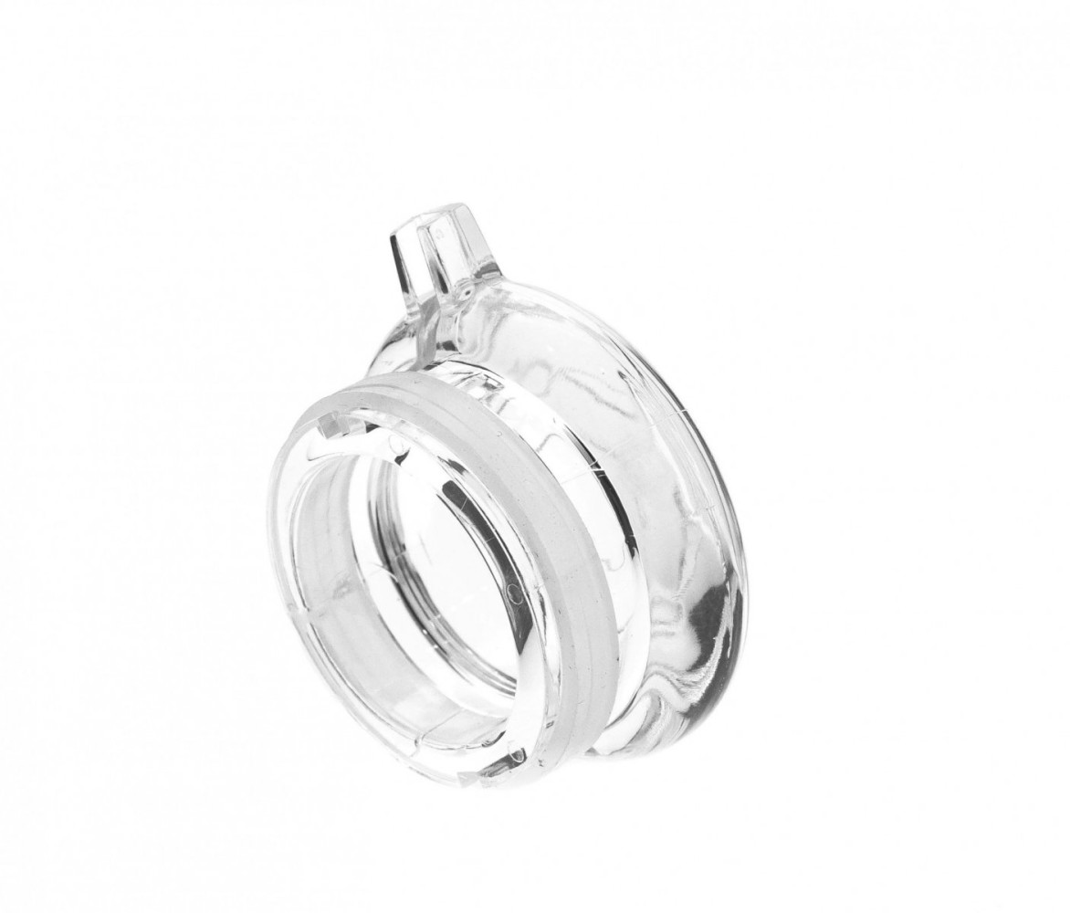 Чайник-соусник из акрила круглый прозрачный с крышкой 150 мл 4,8х11,7 см