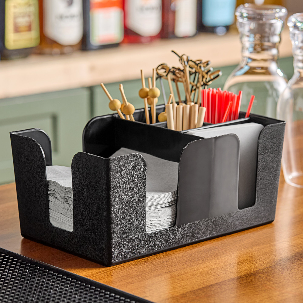 Органайзер барный пластиковый 6 секций черный 24х15х10,5 см