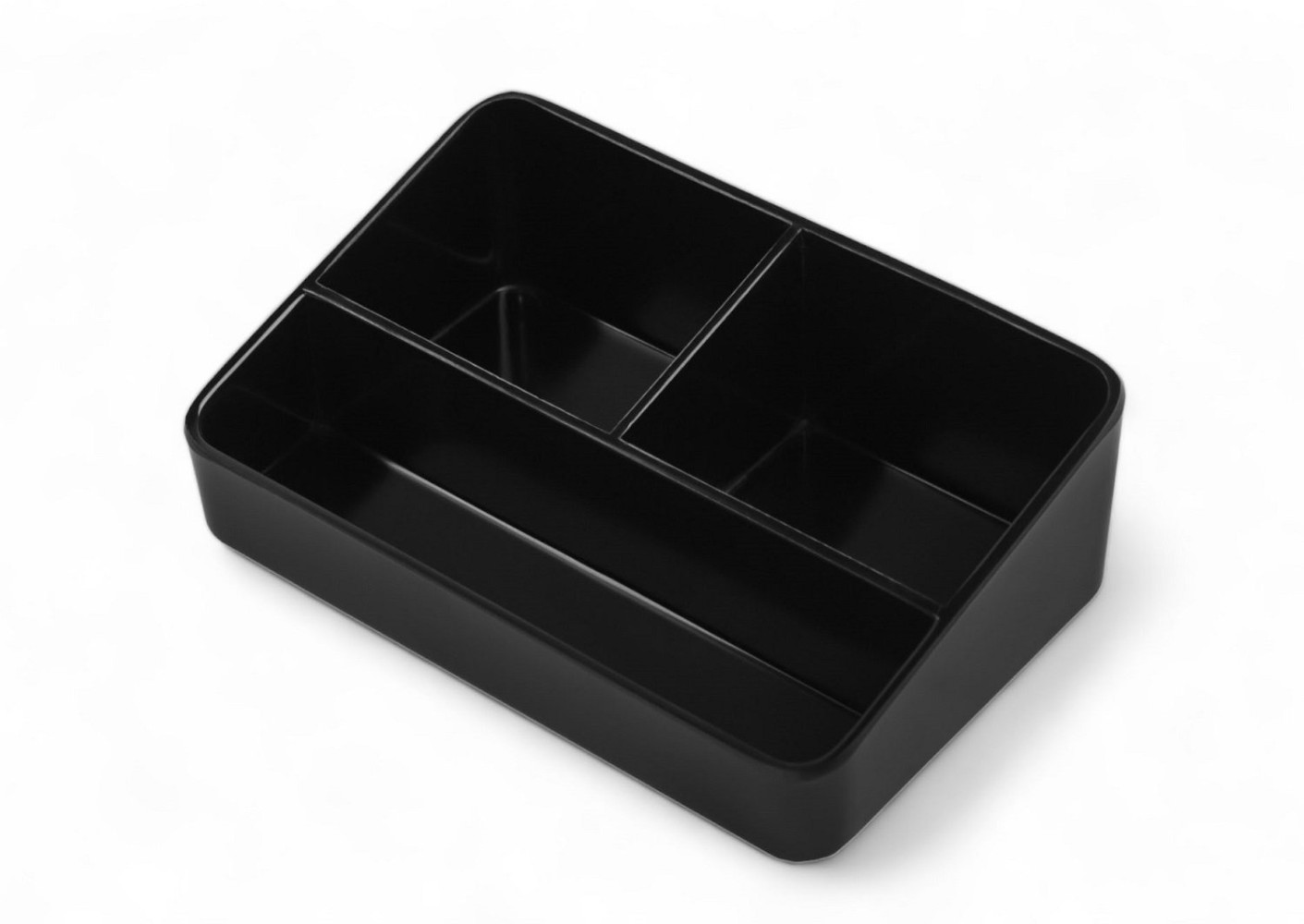 Органайзер для чайных пакетиков из меламина 3 секции черный 15,5х10х5 см