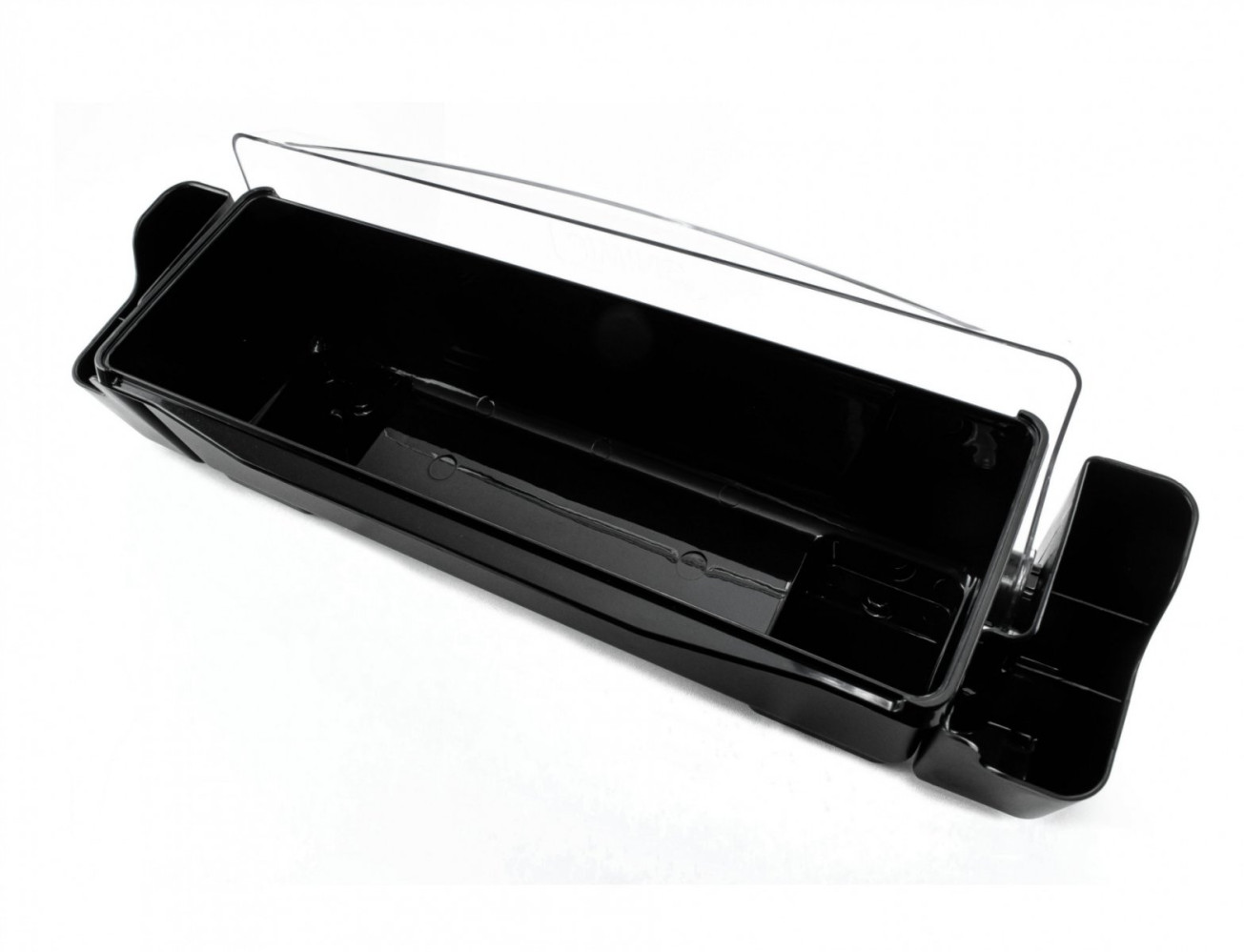 Ящик барный пластиковый 6 секций (+2 кармана) черный с углубленными секциями 57х16х18 см