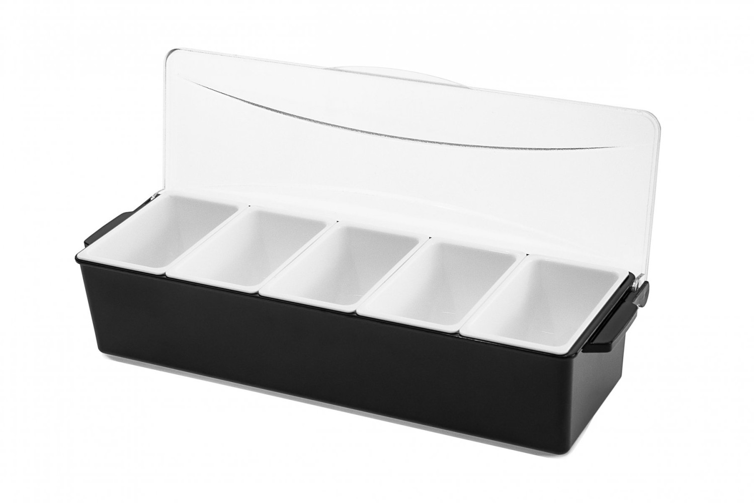 Ящик барный пластиковый 5 секций черный 41,2х14,4х9,2 см
