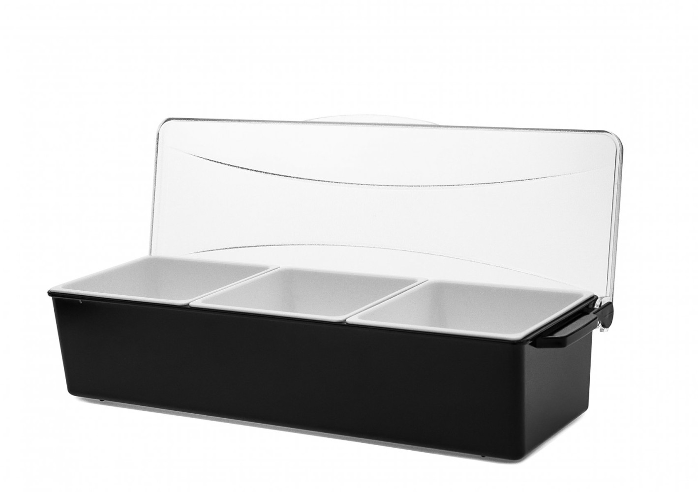 Ящик барный пластиковый 3 секции черный 41,2х14,4х9,2 см