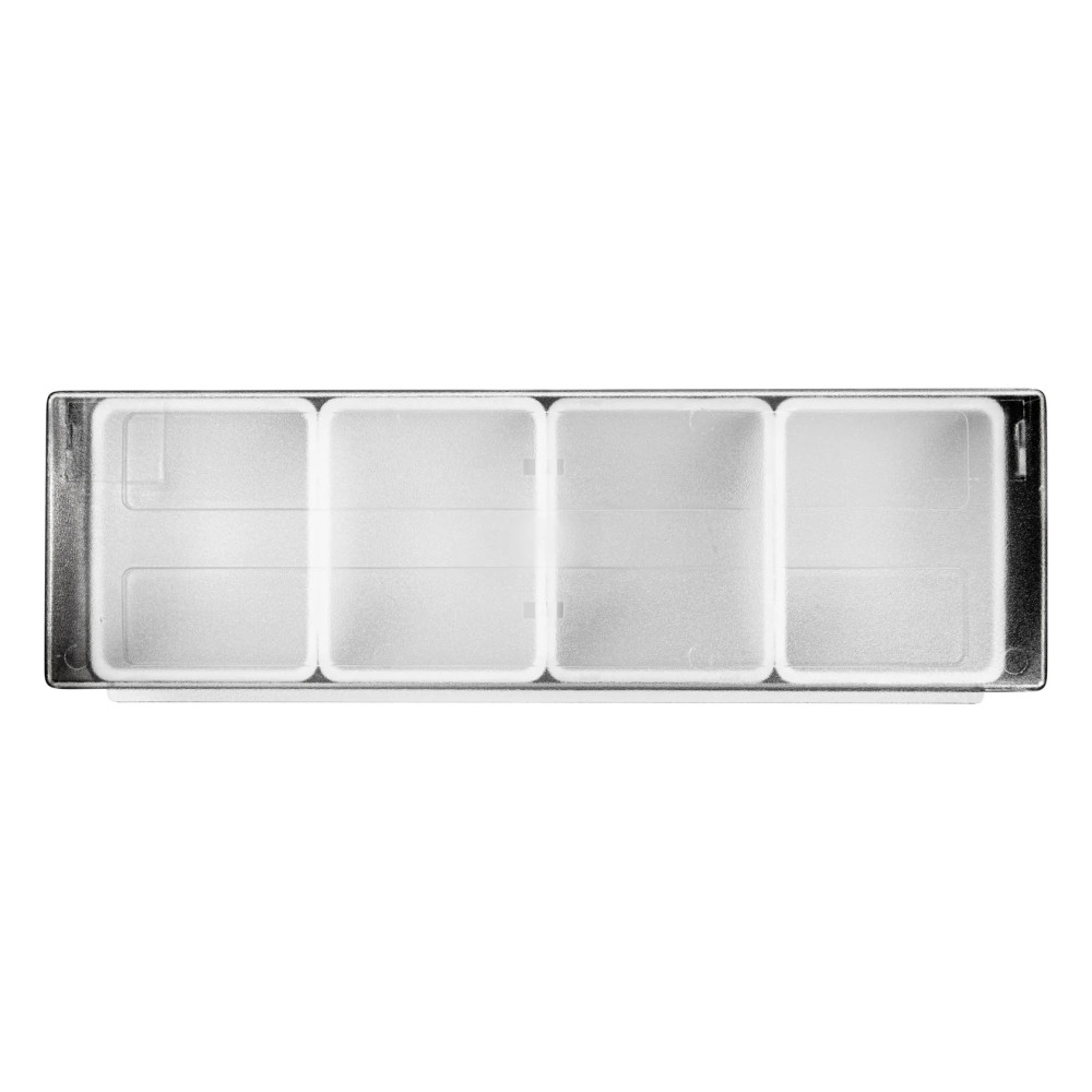 Ящик барный пластиковый 4 секции черный 50х16х9 см