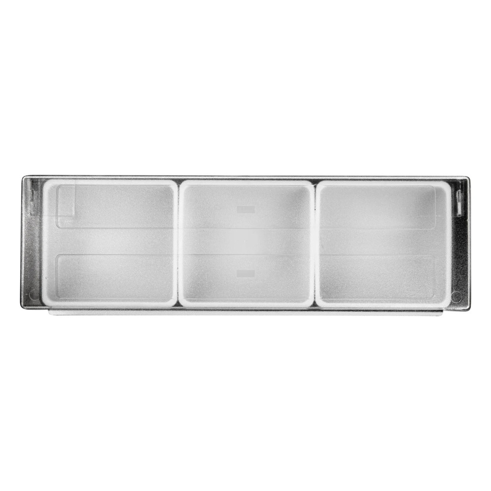 Ящик барный пластиковый 3 секции черный 50х16х9 см