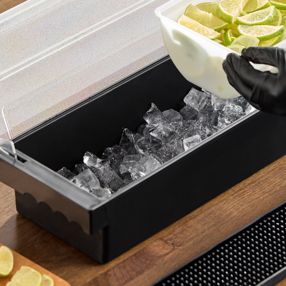 Ящик барный пластиковый 3 секции черный 50х16х9 см