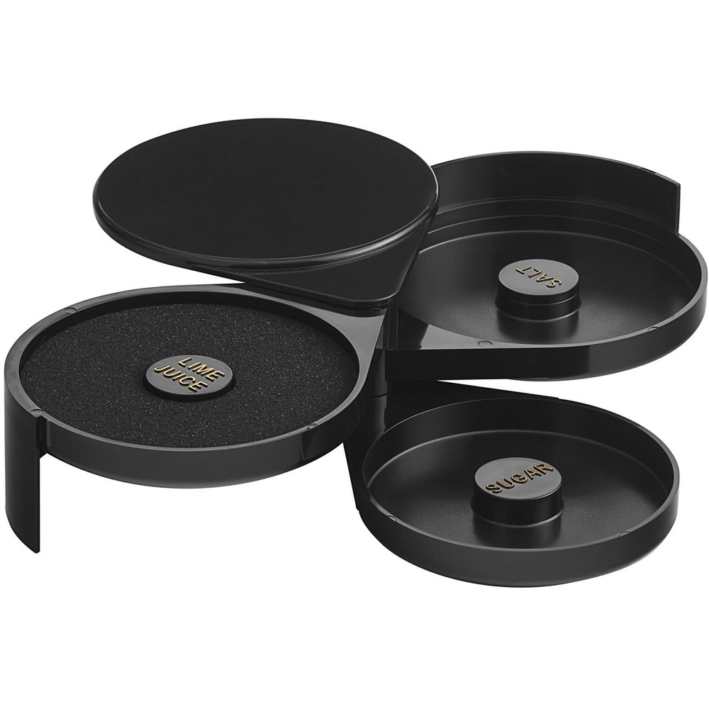 Риммер барный пластиковый 3 секции черный 20х16х7,5 см