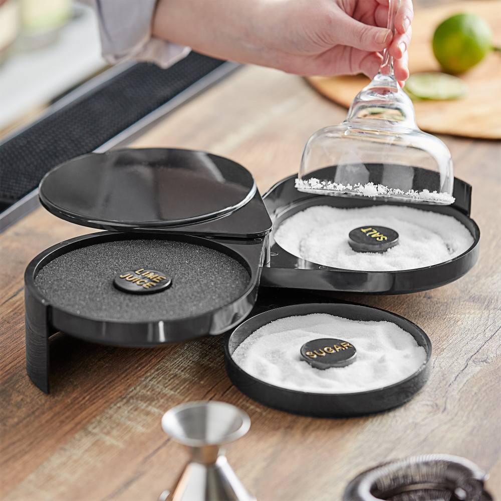 Риммер барный пластиковый 3 секции черный 20х16х7,5 см