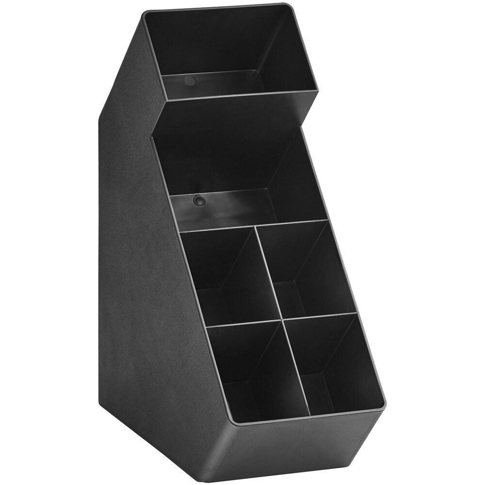 Органайзер для кофейни пластиковый 6 секций черный 15,5х42х37 см