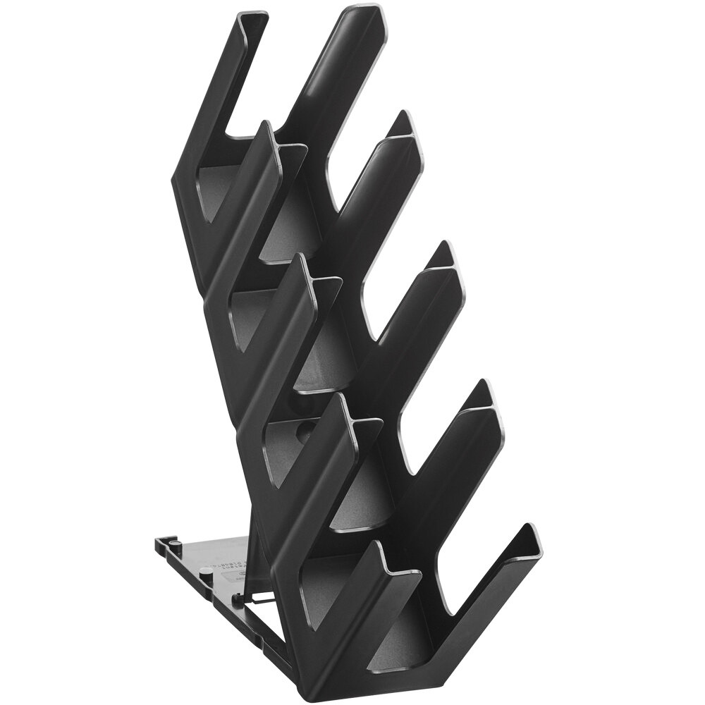 Органайзер для стаканов и крышек пластиковый 4 секции черный 12х45х24 см