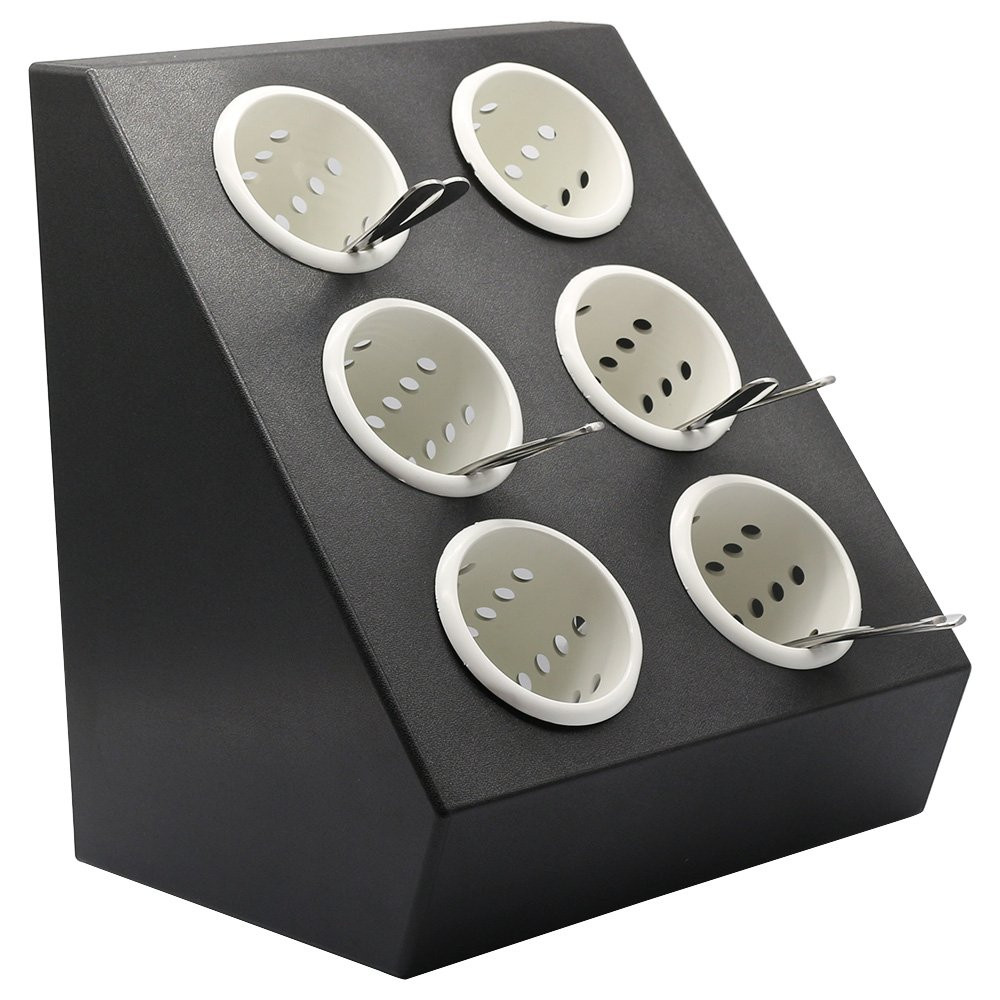 Органайзер для столовых приборов пластиковый 6 секций черно-белый 35х40,5х25,5 см