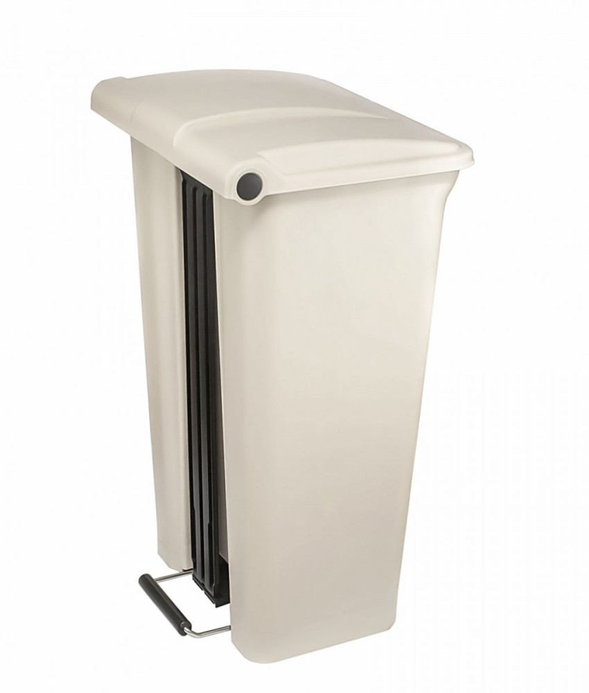 Контейнер для мусора пластиковый One Chef Step On бежевый с педалью 87 л 500х825х400 мм