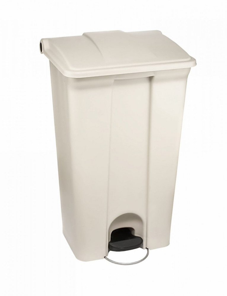 Контейнер для мусора пластиковый One Chef Step On бежевый с педалью 87 л 500х825х400 мм