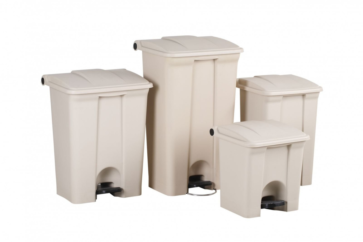 Контейнер для мусора пластиковый One Chef Step On бежевый с педалью 68 л 500х660х400 мм