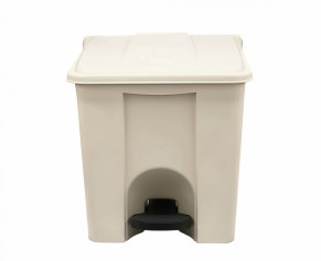 Контейнер для мусора пластиковый One Chef Step On бежевый с педалью 30 л 380х430х370 мм