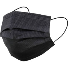 Маска медицинская трехслойная черная 1 шт (50 шт/уп)