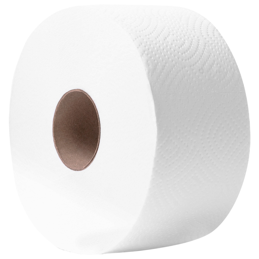 Туалетная бумага Джамбо Papero двухслойная белая 120 м 1 рулон (12 рул/уп)