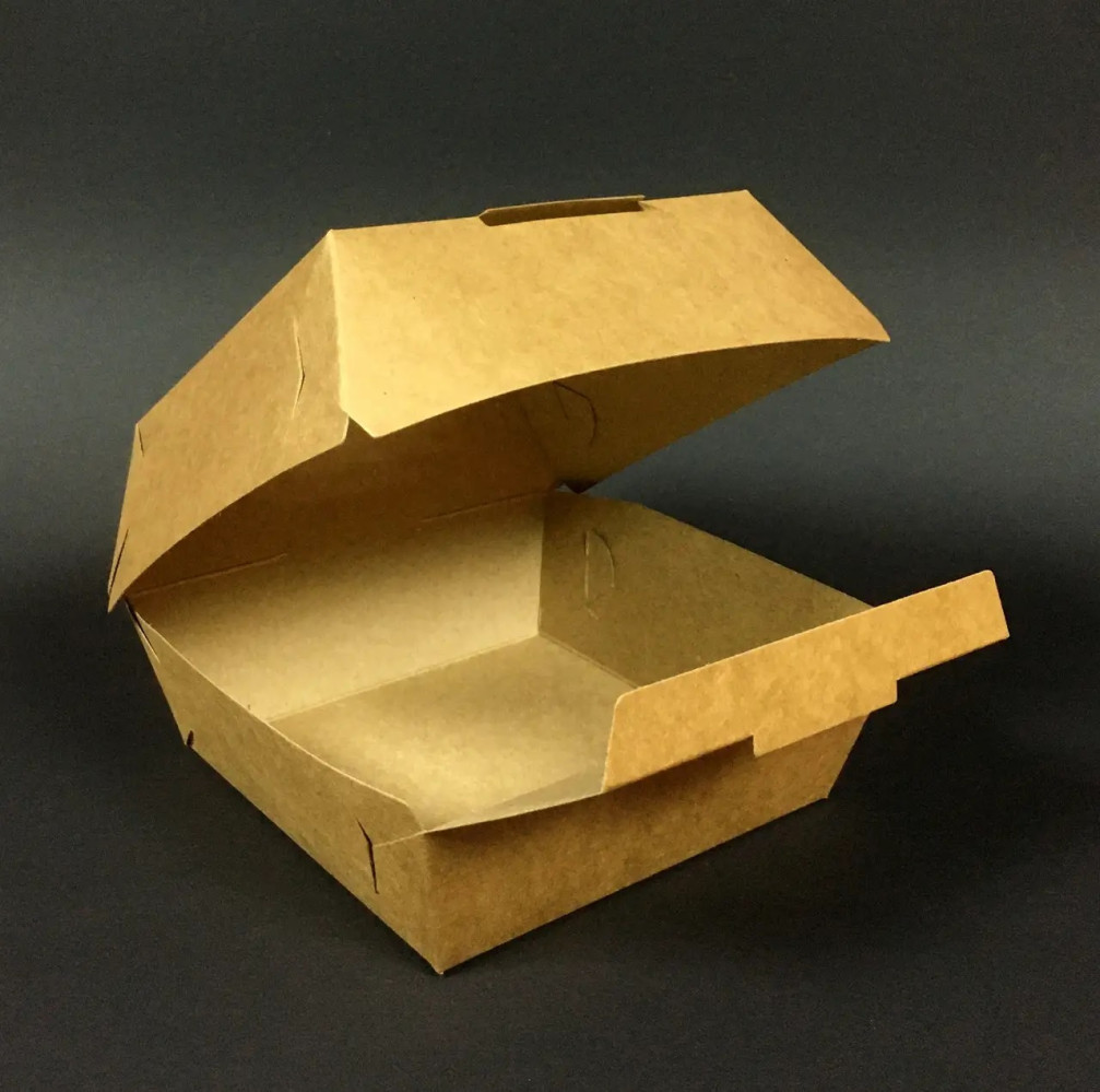 Упаковка для бургера бумажная крафт 140х140х85 мм 100 шт/уп