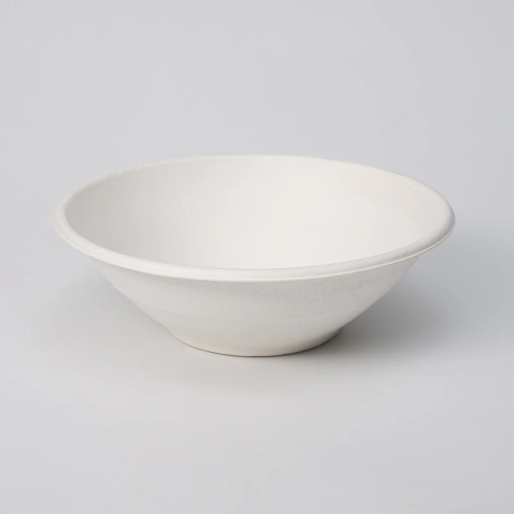 Салатник из сахарного тростника круглый белый 1000 мл 185х61 мм 125 шт/уп (4 уп/ящ)