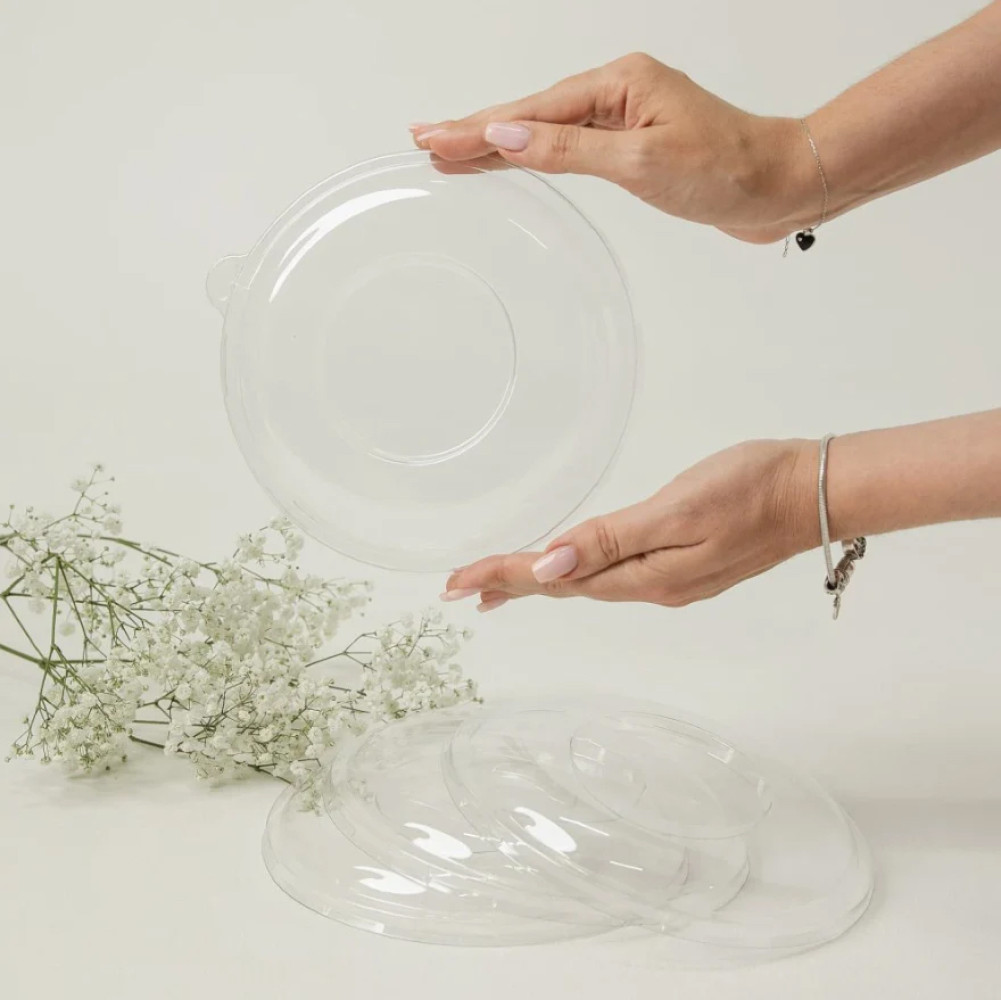 Крышка PET для салатника 19017, 19018 200 мм прозрачная 125 шт/уп (4 уп/ящ)