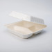 Ланч бокс из сахарного тростника 3 секции белый 230х230х75 мм 50 шт/уп