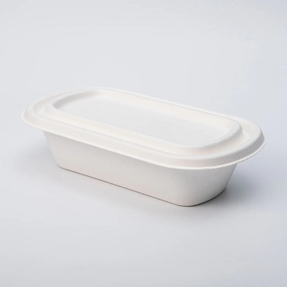 Крышка из сахарного тростника для салатника 19009, 19010 белая 230х135 мм 50 шт/уп