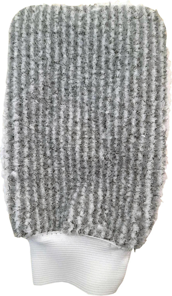 Перчатка для уборки микрофибра/полиэстер/нейлон Риал двусторонняя бело-серая 20х15 см