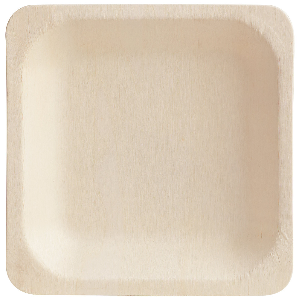 Тарелка деревянная квадратная 140х140х20 мм 50 шт/уп