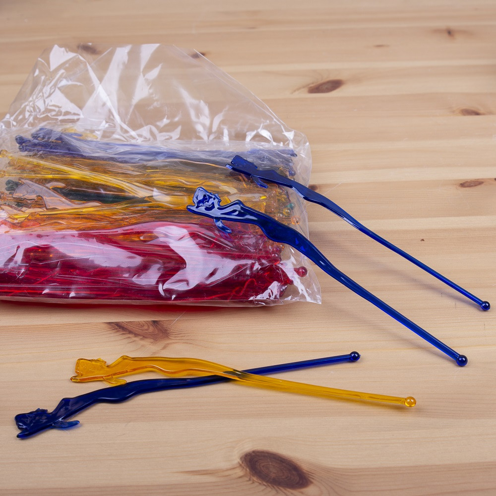 Мешалка для коктейлей пластиковая Афродита ассорти 175 мм 100 шт/уп