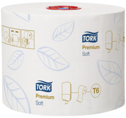 Туалетная бумага Tork Premium Soft двухслойная белая 90 м 1 рулон (27 рул/уп)