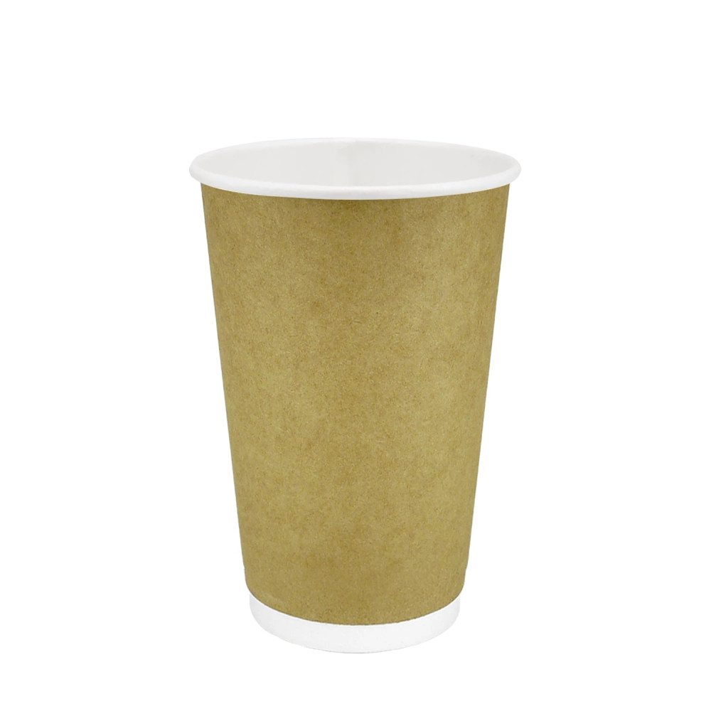 Стакан бумажный двухслойный крафт-белый 320 мл 15 шт/уп (кр81, d80) (35 уп/ящ)