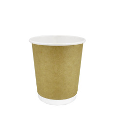 Стакан бумажный двухслойный крафт-белый 250 мл 15 шт/уп (кв78) (40 уп/ящ)