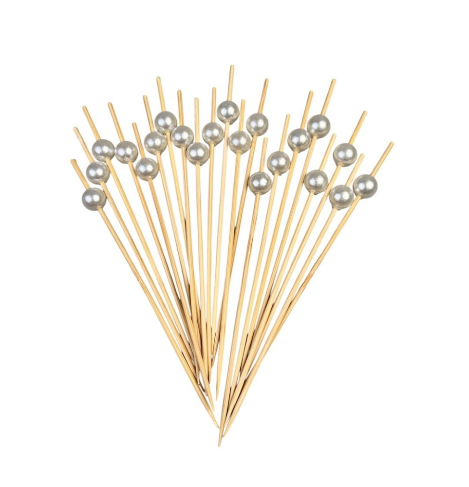 Шпажка бамбуковая Бусинка белая 120 мм 100 шт/уп (100 уп/ящ)