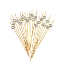 Шпажка бамбуковая Бусинка белая 120 мм 100 шт/уп (100 уп/ящ)