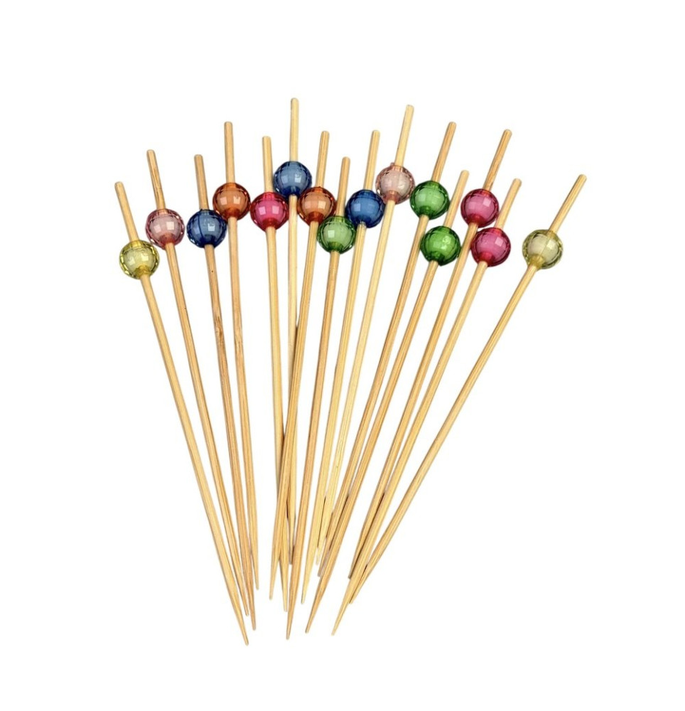 Шпажка бамбуковая Бусинка ассорти 120 мм 100 шт/уп (100 уп/ящ)