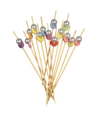 Шпажка бамбуковая Цветок ассорти 120 мм 100 шт/уп (100 уп/ящ)