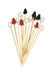 Шпажка бамбуковая Елка ассорти 120 мм 100 шт/уп (100 уп/ящ)