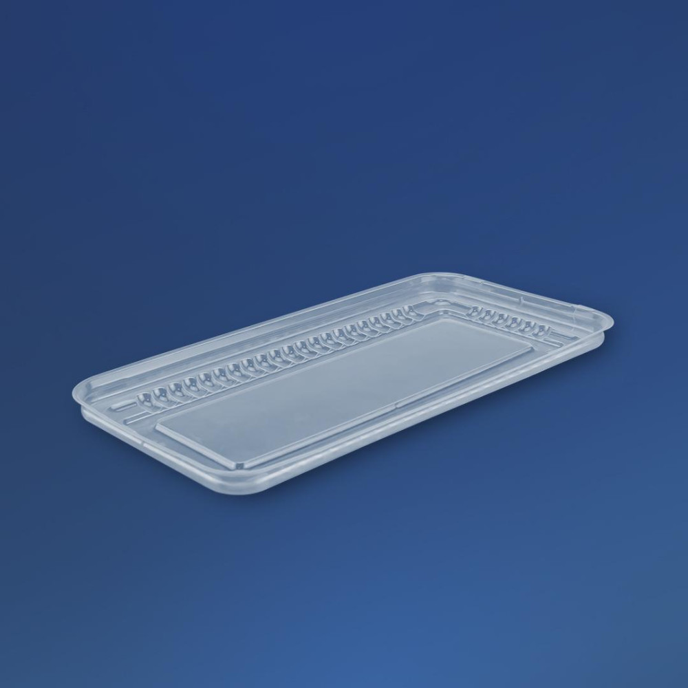 Упаковка для торта пластиковая прямоугольная ПС-37 прозрачная с крышкой 1250 мл 235х116х76 мм 1 шт (500 шт/ящ)