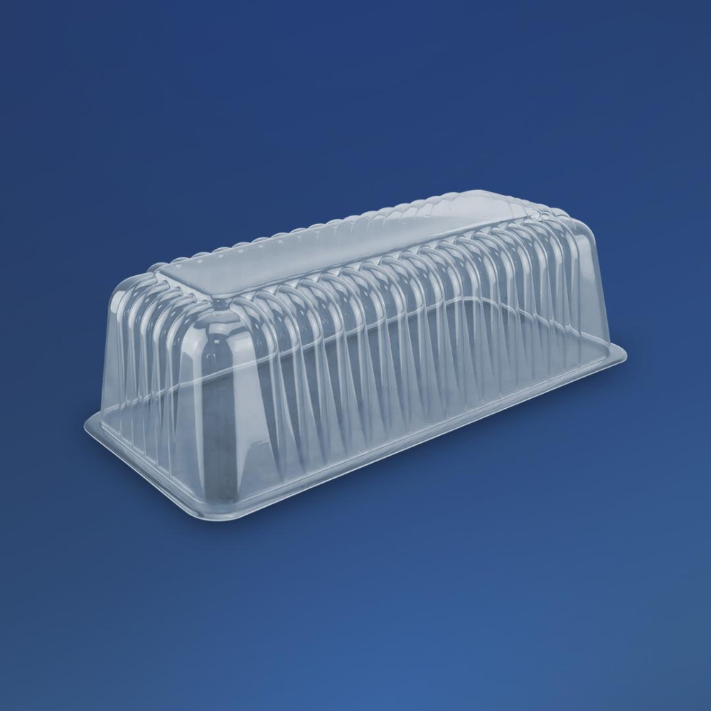 Упаковка для торта пластиковая прямоугольная ПС-37 прозрачная с крышкой 1250 мл 235х116х76 мм 1 шт (500 шт/ящ)