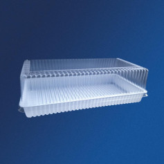 Упаковка для торта пластиковая прямоугольная ПС-621 белая с крышкой 3200 мл 286х150х95 мм 300 шт/ящ