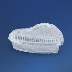 Упаковка для десертов пластиковая ПС-35 Сердце прозрачная с крышкой 1000 мл 210х185х62 мм 350 шт/ящ