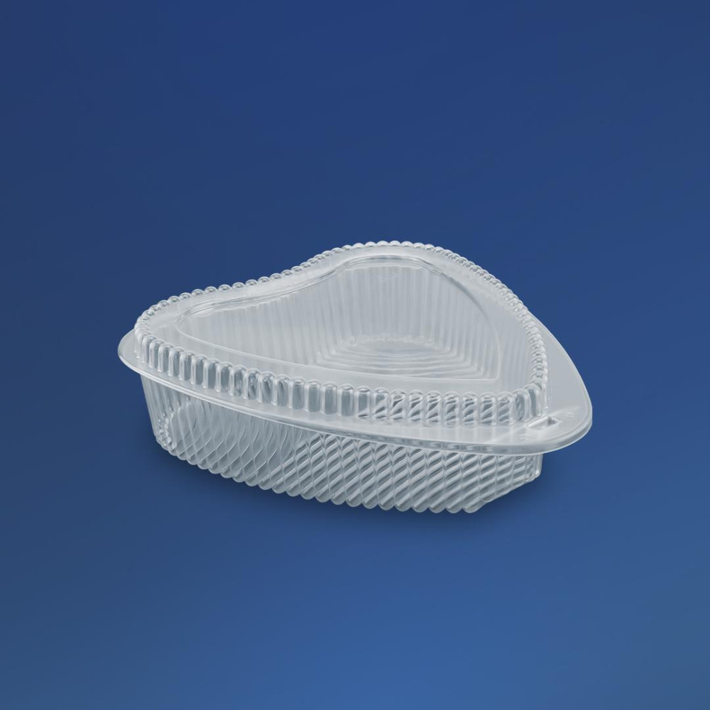 Упаковка для десертов пластиковая ПС-33 Сердце прозрачная с крышкой 1000 мл 219х194х55 мм 250 шт/ящ