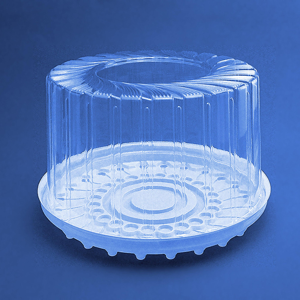 Упаковка для торта пластиковая круглая ПС-244 белая с крышкой 4200 мл 245х140 мм 130 шт/ящ