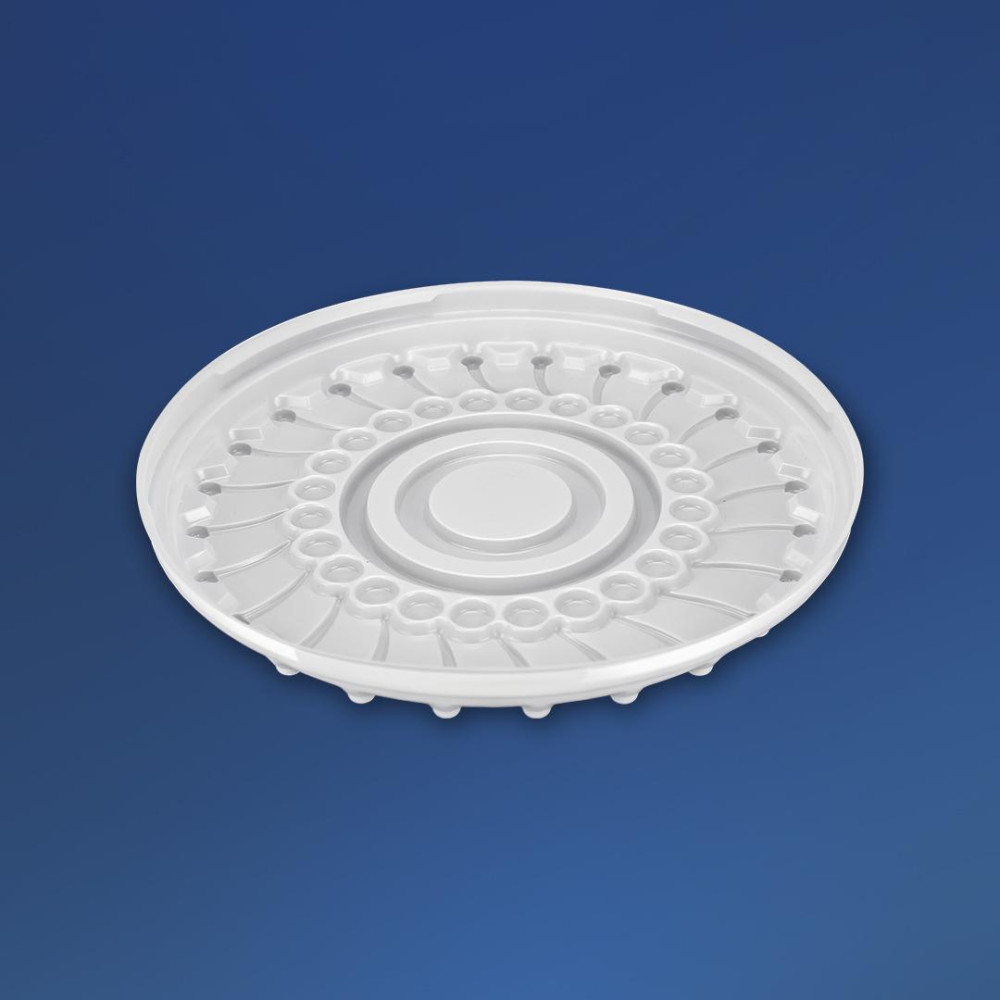 Упаковка для торта пластиковая круглая ПС-244 белая с крышкой 4200 мл 245х140 мм 130 шт/ящ