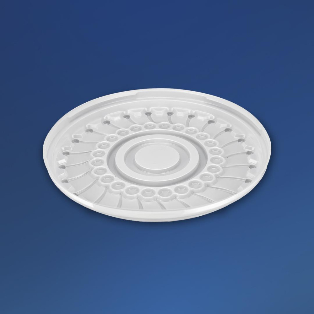 Упаковка для торта пластиковая круглая ПС-243 белая с крышкой 4200 мл 245х120 мм 130 шт/ящ