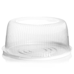 Упаковка для торта пластиковая круглая ПС-24 белая с крышкой 3500 мл 260х116 мм 200 шт/ящ