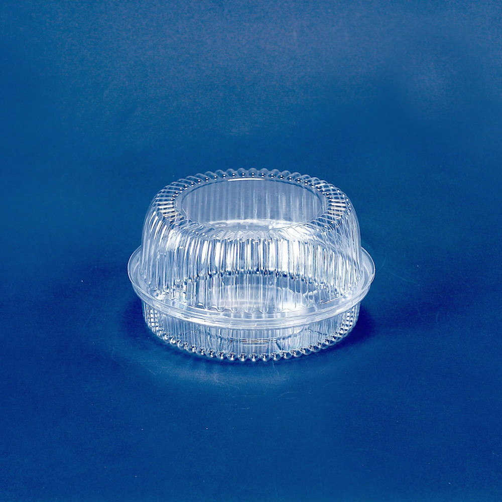 Упаковка для торта пластиковая круглая ПС-220 прозрачная с крышкой 1800 мл 196х95 мм 300 шт/ящ