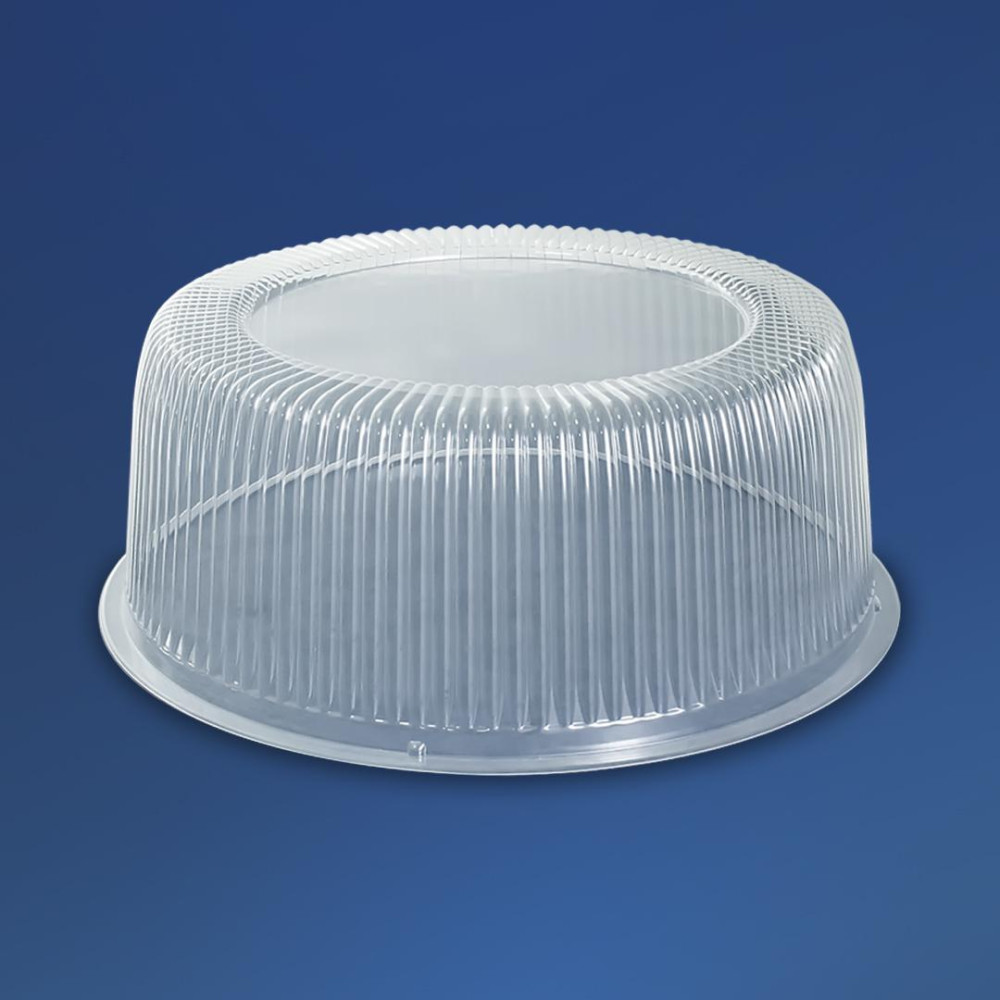 Упаковка для торта пластиковая круглая ПС-260 белая с крышкой 7200 мл 335х122 мм 1 шт (75 шт/ящ)