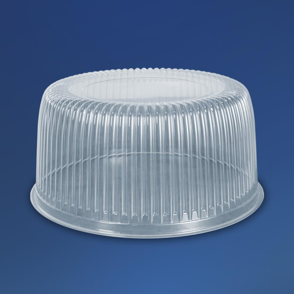 Упаковка для торта пластиковая круглая ПС-25 белая с крышкой 5300 мл 280х122 мм 1 шт (200 шт/ящ)